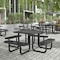 Flash Furniture Square Creekside Picnic Table, Black, Metal, 79.75 in L SLF-EMS-46-BK-GG - alternate 1
